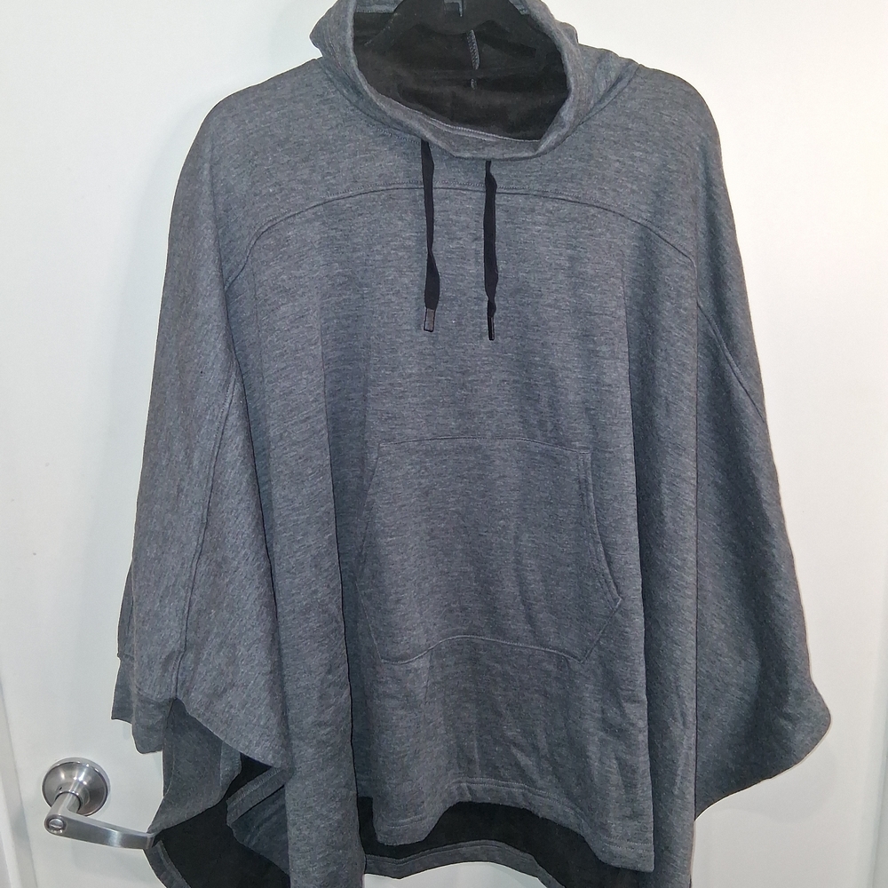 Felina Fleece Lined Poncho. Available In Green & Gray